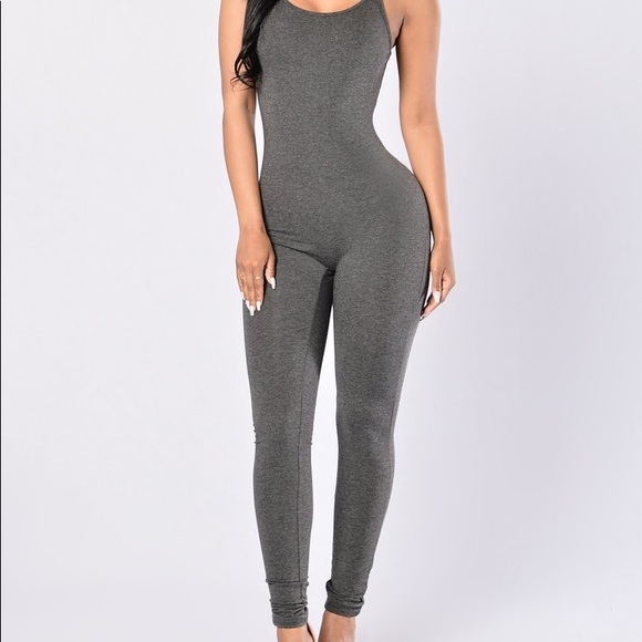 Fashion Nova Pants - Charcoal jumpsuit